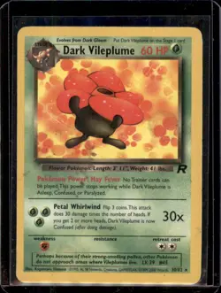 Dark Vileplume Team Rocket 30/82 Regular Rare Heavy Played Pokemon TCG Card - Image 1
