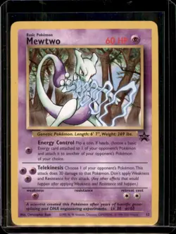 Mewtwo Black Star Promo 12 - Heavy Played Pokemon TCG Card WOTC Vintage - Image 1
