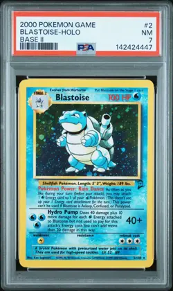 PSA 7 1999 BASE SET 2 Pokemon Card Blastoise 2/130 Holo - NM! - Image 1