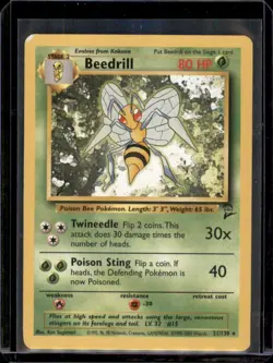 Beedrill Base Set 2 21/130 Regular Rare Pokemon Card Heavy Play - Image 1