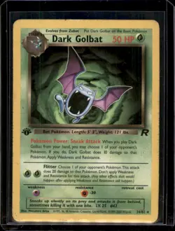 Dark Golbat 24/82 1st Edition Team Rocket Rare Non Holo Pokemon Card WOTC - HP - Image 1