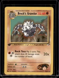 Brock's Graveler 40/132 1st Edition Gym Heroes Pokemon Card - Near Mint - Image 1
