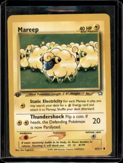 Mareep 65/111 1st Edition Non Holo Neo Genesis Pokemon Card - HP - Image 1