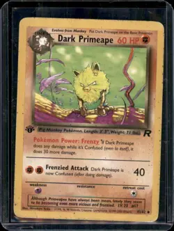 Dark Primeape 43/82 1st Edition Team Rocket Uncommon Pokemon Card - HP - Image 1