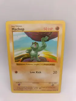 Machop 52/102 SHADOWLESS Base Set Pokemon Card Common - Image 1