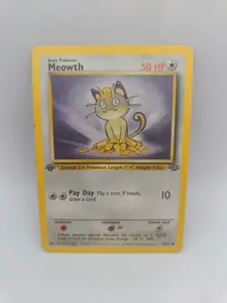 Meowth 56/64 1st Edition 1999 Pokemon Card Jungle WOTC - Heavy Played - Image 1
