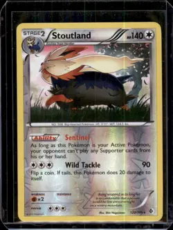 Stoutland 122/149 Rare Reverse Holo Pokemon Card Boundaries Crossed - Image 1
