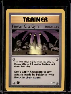 Pewter City Gym 115/132 Pokemon Card Gym Heroes 1st Edition Wizards WOTC NM - Image 1