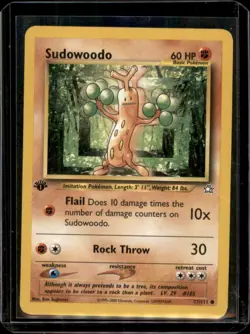Sudowoodo 77/111 1st Edition Neo Genesis Pokemon Card - HP - Image 1