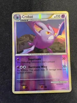 Crobat 14/95 Reverse Holo Rare HGSS Unleashed Pokemon TCG - LP - Image 1