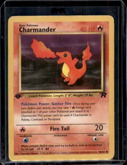 Charmander 50/82 1st edition Team Rocket Common Pokemon Card WOTC - HEAVY PLAY - Image 1