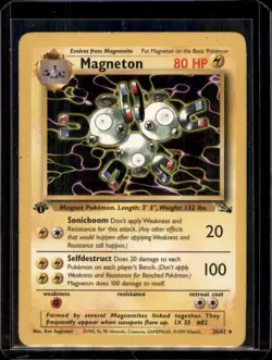 Magneton 26/62 1st Edition - Fossil Rare WOTC - HP Condition Pokemon Card - Image 1
