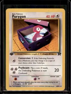 Porygon 48/82 - 1st Edition - Team Rocket - Pokemon Card WOTC - Heavy Played - Image 1