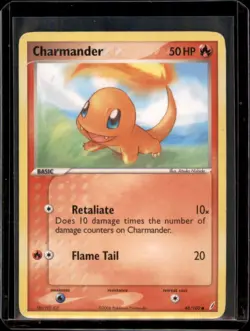 Charmander 48/100 Crystal Guardians Regular - Heavy Played Pokemon Card - Image 1