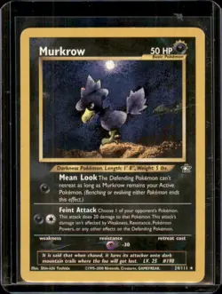 Murkrow 24/111 Neo Genesis Pokemon Card WOTC - Heavy Played - Image 1