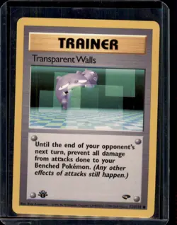Transparent Walls 125/132 1st Edition Gym Challenge Pokemon Card - LP - Image 1