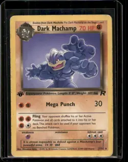 Dark Machamp 27/82 1st Edition Team Rocket Non-Holo Pokemon Card HP - Image 1