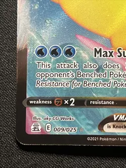 Pokemon Surfing Pikachu VMAX Ultra Rare Full Art Holo Celebrations 009/025 Card - Image 2