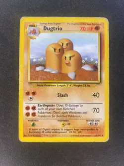 Dugtrio 19/102 Base Set Non Holo Rare 1999 Vintage Pokemon Card - Image 1