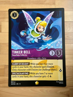 Lorcana Oversized jumbo promo Card Rare Tinker Bell Snowflake Collector Giant - Image 1