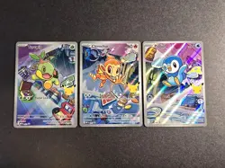 Pokemon TCG First Partner Illustration Collection Chimchar, Turtwig, Piplup - Image 2