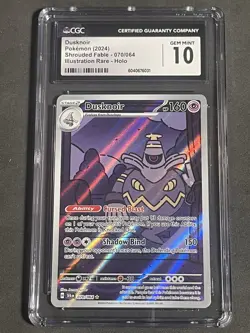 CGC 10 Pokemon Dusknoir 070/064 – SV Shrouded Fable – Illustration Rare Holo - Image 1