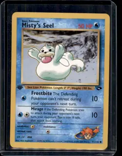91/132 Misty’s Seel 1st Edition Gym Challenge Pokemon Card - LP - Image 1