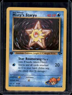 Misty's Staryu 92/132 1st Edition Gym Challenge Pokemon Card - LP - Image 1
