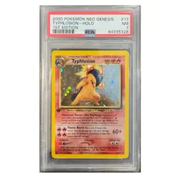 2000 POKEMON NEO GENESIS 1ST EDITION #17 TYPHLOSION-HOLO PSA 7 - Image 1