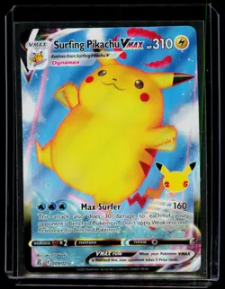Surfing Pikachu Vmax Celebrations 009/025 Ultra Rare Pokemon TCG - NM - Image 1