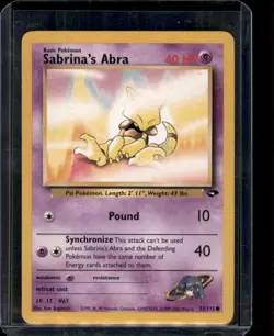 Sabrina's Abra 93/132 WOTC Vintage Pokemon | Gym Challenge Pokemon TCG - MP - Image 1