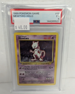 1999 Pokemon Game Meetwo-Holo #10 PSA 5 - Image 3