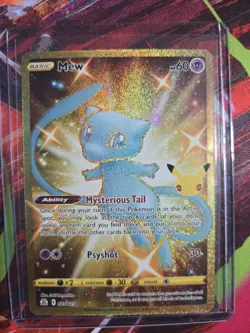 Pokemon Celebrations Mew Secret Gold Holo Card 025/025 TCG Near Mint - Image 1