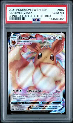 PSA 10 EEVEE VMAX #087 SHINING FATES 2021 POKEMON TCG SWSH BLACK STAR PROMO - Image 1