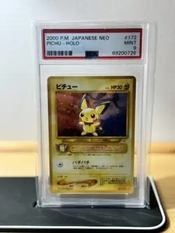 PSA 9 Pichu Neo Genesis Holo #172 Japanese 2000 MINT - Image 1