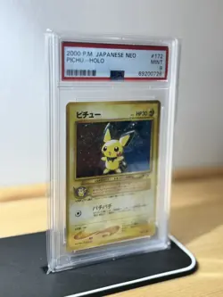 PSA 9 Pichu Neo Genesis Holo #172 Japanese 2000 MINT - Image 3
