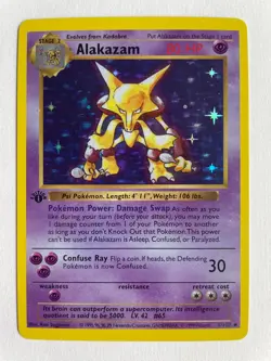 Pokemon Karte Alakazam Simsala 1/102 Base Set 1st Edition holo Rare WOTC English - Image 1