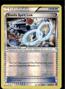 Pokemon Steelix Spirit Link 106/114 Steam Siege Reverse Holo Uncommon LP - Image 1