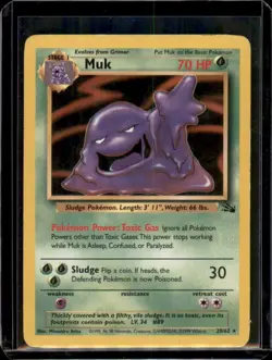 Muk 28/62 Non Holo Fossil Set Rare Pokemon WOTC Heavy Played - Image 1