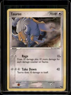 Tauros Holo Pop Series 2 5/17 Pokemon TCG Collectable Heavy Played W/ Creasing - Image 1