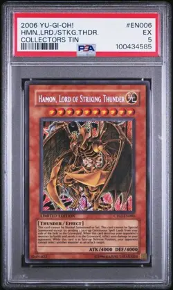 Hamon, Lord of Striking Thunder CT03-EN006 Secret Rare PSA 5 Yu-Gi-Oh Card - Image 1