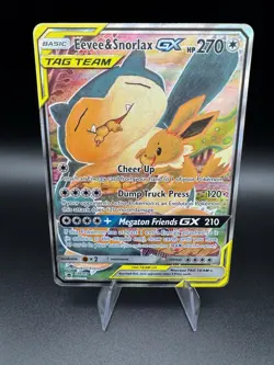 Eevee & Snorlax GX Tag Team SM169 Pokemon Black Star Promo Sun & Moon 2019 - Image 1