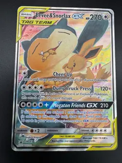 Eevee & Snorlax GX Tag Team SM169 Pokemon Black Star Promo Sun & Moon 2019 - Image 3
