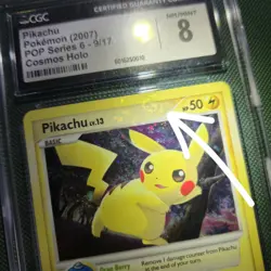 DOUBLE WHOLE SWIRL 🌀💫 HOLO BLEED Pikachu 9/17 Pop Series 6 CGC Pokemon Card - Image 1