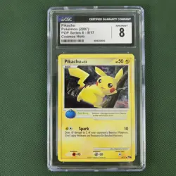 DOUBLE WHOLE SWIRL 🌀💫 HOLO BLEED Pikachu 9/17 Pop Series 6 CGC Pokemon Card - Image 2