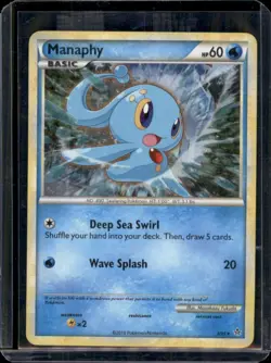 Manaphy Holo - 3/95 HGSS Unleashed English Pokemon Card - 2010 - Heavy Play - Image 1