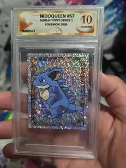 1999 Topps Merlin Nintendo Pokemon Stickers Nidoqueen S7 Special Glitter Holo NM - Image 1