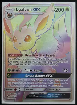 Pokemon Sun & Moon Ultra Prism — Leafeon GX Secret Rare 157/156 Near Mint ++ - Image 1