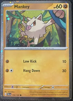 Mankey (Cosmos Holo) 106/193 Misc. Cards & Products *Double Swirl* Pokemon Card - Image 1