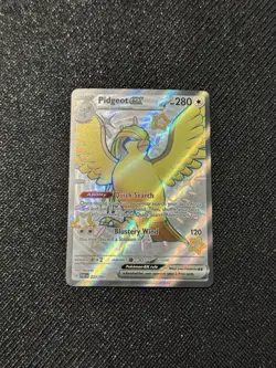 Pokemon Pidgeot EX #221/091 SV Shiny Ultra Rare Full Art Holo Paldean Fates - Image 1